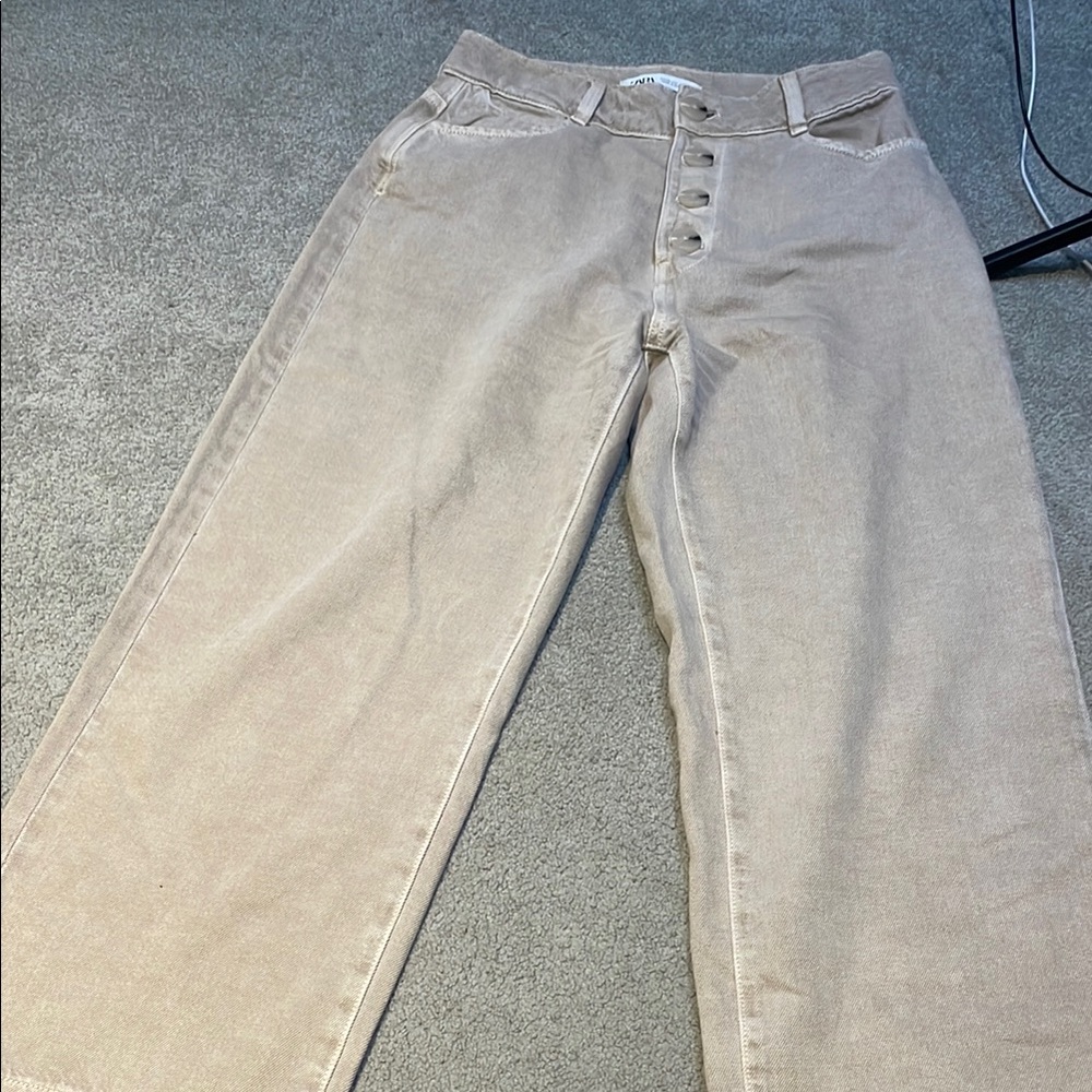 Stylish Tan Wide-Leg Pants